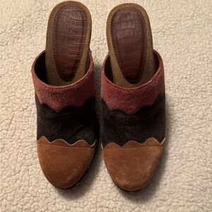 Beautiful Multi-color Suede Clogs